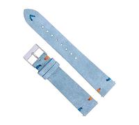 Chlikeyi Cinturini per orologi in pelle scamosciata cuciti a mano 18/20mm Beige/Verde/Blu per uomo/donna Cinturino per orologio a sgancio rapido, Azzurro cielo 1, 18 mm