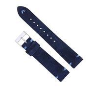 Chlikeyi Cinturini per orologi in pelle scamosciata cuciti a mano 18/20mm Beige/Verde/Blu per uomo/donna Cinturino per orologio a sgancio rapido, Indaco 1, 20 mm