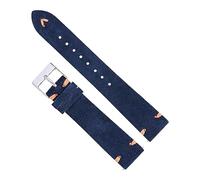 Chlikeyi Cinturini per orologi in pelle scamosciata cuciti a mano 18/20mm Beige/Verde/Blu per uomo/donna Cinturino per orologio a sgancio rapido, indaco 2, 18 mm