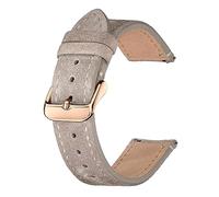 Chlikeyi Cinturini per orologi in pelle scamosciata di vacchetta opaca 18-22mm Bracciale con cinturini per cinturino per orologio marrone dorato, Kaki-oro rosa, 18 mm