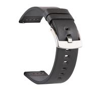 Chlikeyi Cinturini per orologi in vera pelle 18-24mm, Argento-Grigio scuro, 18mm