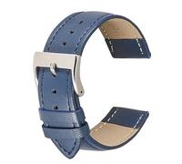 Chlikeyi Cinturini per orologio con cinturino in pelle morbida 16-22mm Accessori per orologio da polso con cinturino in pelle da donna, Blu, 16 mm