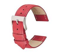 Chlikeyi Cinturini per orologio con cinturino in pelle morbida 16-22mm Accessori per orologio da polso con cinturino in pelle da donna, Rosso, 16 mm