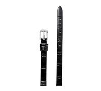 Chlikeyi Cinturino 6-18mm da donna in vera pelle, cinturino sottile di piccole dimensioni, Argento nero, 8mm