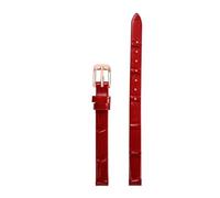 Chlikeyi Cinturino 6-18mm da donna in vera pelle, cinturino sottile di piccole dimensioni, Oro rosa rosso, 6mm