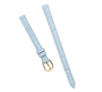 Chlikeyi Cinturino 8mm 10mm in vera pelle per catena piccola per orologio da donna, Oro azzurro, 10-8mm