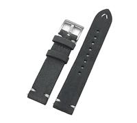 Chlikeyi Cinturino dell'orologio Pelle scamosciata 18-24 mm Marrone Grigio Polsino Cuciture fatte a mano Sostituzione