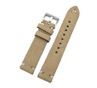 Chlikeyi Cinturino dell'orologio Pelle scamosciata 18-24 mm Marrone Grigio Polsino Cuciture fatte a mano Sostituzione