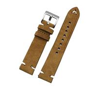 Chlikeyi Cinturino dell'orologio Pelle scamosciata 18-24 mm Marrone Grigio Polsino Cuciture fatte a mano Sostituzione