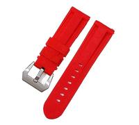 Chlikeyi Cinturino in gomma cinturino in acciaio inossidabile con cinturino di ricambio per uomo/donna 22-26mm, rosso 1, 24mm