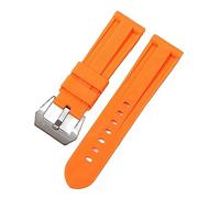 Chlikeyi Cinturino in gomma cinturino in acciaio inossidabile con cinturino di ricambio per uomo/donna 22-26mm, Arancio 1, 26mm
