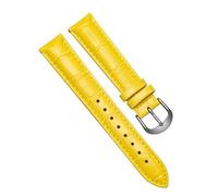 Chlikeyi Cinturino in vera pelle con fibbia a farfalla per uomo e donna, Argento giallo, 20 mm