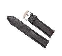 Chlikeyi Cinturino in vera pelle con motivo di struzzo 18/20/22mm Nero/Blu/Giallo Cinturino per orologio a sgancio rapido Accessori per orologi da cintura, Nero, 22 mm