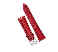 Chlikeyi Cinturino in vera pelle modello struzzo cinturino 18-22 mm accessori per orologi a sgancio rapido, red, 18 mm