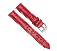 Chlikeyi Cinturino Orologi Uomo E Donna In Vera Pelle Con Cinturino In Pelle, Argento rosso, 8 mm