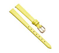 Chlikeyi Cinturino Orologio da donna in pelle con cinturino universale di piccole dimensioni con fibbia ad ardiglione rossa 6/7/8/9/10mm, Giallo oro, 17 mm