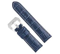 Chlikeyi Cinturino per orologio da polso in vera pelle da uomo 20-24mm Cinturino per orologio da polso in pelle Accessori per orologio da cintura, Blu, 22 mm