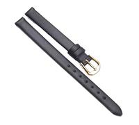 Chlikeyi Cinturino per orologio in morbida pelle ultrasottile di piccole dimensioni Cinturino per orologio da donna autentico Plain 6-12mm, Oro nero, 9 mm