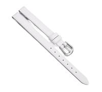 Chlikeyi Cinturino per orologio in morbida pelle ultrasottile di piccole dimensioni Cinturino per orologio da donna autentico Plain 6-12mm, Argento bianco, 10 mm