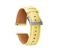 Chlikeyi Cinturino per orologio in pelle di capra, morbido e confortevole, cinturino colorato da 20-22mm, Giallo, 20mm