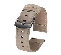 Chlikeyi Cinturino per orologio in pelle universale a sgancio rapido da uomo 20/22mm Bracciali in pelle di cavallo pazzo Cinturino marrone/grigio/nero, Grigio-Nero, 22 mm