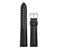Chlikeyi Cinturino per orologio in pelle vintage con fibbia ad ardiglione 18-22mm, Argento nero, 18 mm