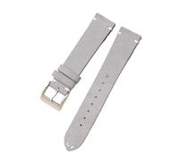 Chlikeyi Cinturino per orologio in vera pelle scamosciata da 20-22mm a sgancio rapido, Grigio chiaro, 22mm