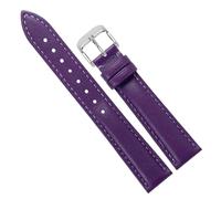 Chlikeyi Cinturino per orologio universale da donna in vera pelle 12-18mm, Argento viola, 12 mm