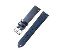 Chlikeyi Cinturino vintage a sgancio rapido 18-22mm con struttura in legno, Blu, 20mm