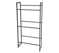 chlisuky Scaffale per 3 casse di bevande, in metallo, colore nero | Acciaio al carbonio nero con tre ripiani, ognuno ha una portata di circa 50 kg; 71 x 30 x 140 cm come porta bevande