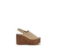 Chloé Beige Lamb Ovis Aries Aries Platform Sandals - EU37/US7