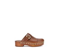Chloé Brown Calf Leather Bos Taurus Clogs - EU36/US6