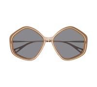 Chloé Ch0061s Occhiali Da Sole Donna Marrone Geometrico Grigio 58mm