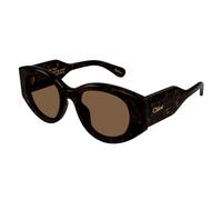 Chloé Donna CH0251S 002 Occhiali da sole Acetato Havana Marrone Rotonda