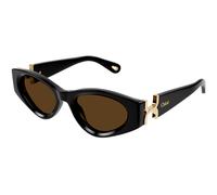 Chloé Donna Chloé CH0259S 001 Occhiali da sole Acetato Nero Marrone Cat Eye