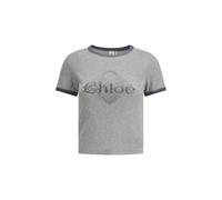 Chloé Gray Cotton T-Shirt - S