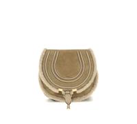 Chloé Small Saddle Marcie Shoulder Bag in suede and shearling