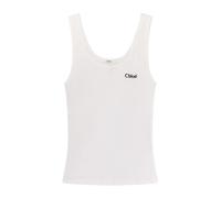 Chloé, ,Tops ,Donna ,Bianco ,M Logo Tank Top in Jersey
