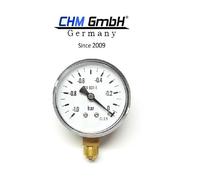 CHM GmbH Depressione Manometro 0 -1, 0 BAR Rubinetto Con a Molla Tubolare En