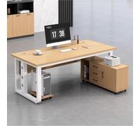 CHMAIDEU Scrivania da ufficio Executive da 180,3 cm con supporto per CPU - Grande stazione di lavoro per computer a forma di L, scrivania ecologica E1 resistente per amministratori delegati, manager e