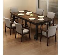 CHMAIDEU Tavolo e Sedie da Cucina con 6 Posti | Set da Pranzo Rettangolare in Legno e Acciaio | Tavolo con Sedie per Cucina, Sala da Pranzo, Balcone | Design Moderno e Stabile