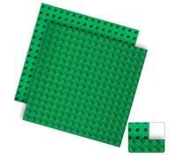 CHmiss Classic Base Verde, Base Per Mattoncini,2 Pezzi Classiche Basi Per Costruzioni,Base Per Costruzioni Impilabile,Per Bambini Piastre Da Gioco Creativo(25x25cm)