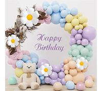 CHMMY Palloncini Pastello 157pcs, Palloncini Colorati Palloncini Macaron di Compleanno, Multicolori Ghirlanda di Palloncini Arcobaleno Daisy, Baby Shower, Palloncini per Compleanno per Bambina
