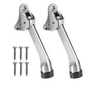 CHMYY 2 pezzi Serratura per porta, fermaporta regolabile in metallo con tocco singolo, fermaporta cavalletto in lega di zinco con cuscinetto in gomma, 13 cm per porte del balcone porte interne ed