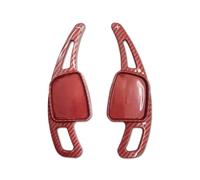 CHNJQEML Leve del cambio per auto 2 pezzi auto cambio paddle volante ABS estensione volante pale per A1 per A3 per A5 per A8 S4 SQ5 per Q2 per Q7 TTS A4L per A7 R8 Q5L(Red)