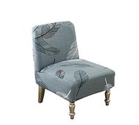 CHNSHOME Copripoltrona Senza braccioli Elasticizzati Coprisedia Stampato Copridivano 1 Posto Fantasia Fodera Protettiva per sedie Grande Foglia Verde Piuma