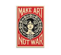 CHNT Poster artistico da parete con scritta "Make Art Not War" su tela, per soggiorno, camera da letto, casa, ufficio, palestra, 40 x 60 cm
