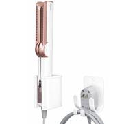 chochoyah Supporto per piastra lisciante, in alluminio, senza foratura, compatibile con Airstrait, Dyson Airwrap, colore bianco