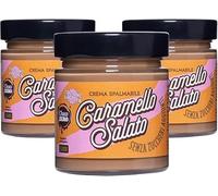 Choco Zero - Crema Proteica Crema Spalmabile Senza Zuccheri Aggiunti, Senza Glutine, Senza Lattosio, Vegano Vasetto da 200 g (3 Pezzi, Caramello Salato)