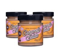 Choco Zero - Crema Proteica Crema Spalmabile Senza Zuccheri Aggiunti, Senza Glutine, Senza Lattosio, Vegano Vasetto da 200 g (3 Pezzi, Caramello Salato)